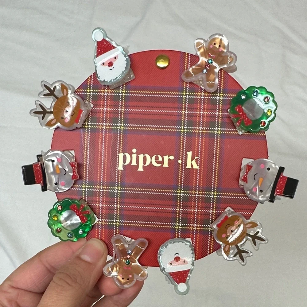 NWT Piper K Christmas Hair Clip Set